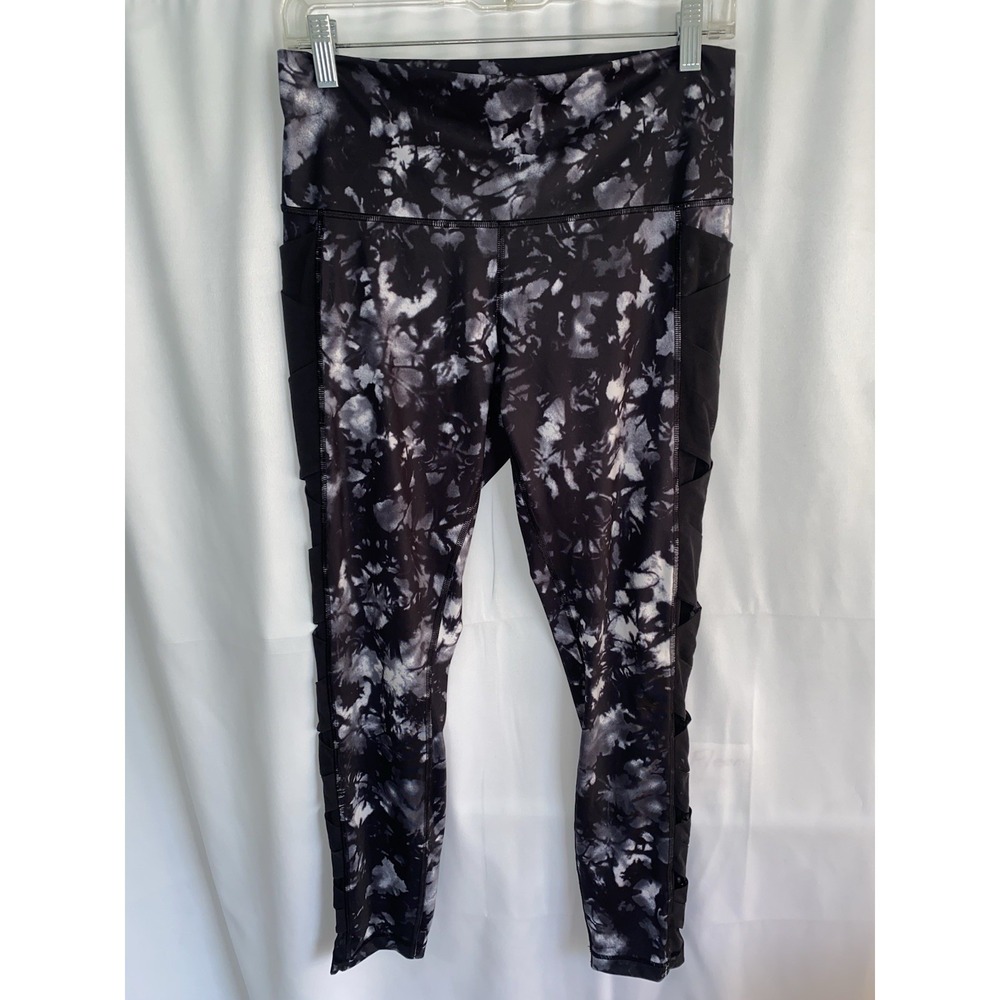Lululemon 12 Sunshine Salutation Dusk Dye White Black Mesh Legging 27"